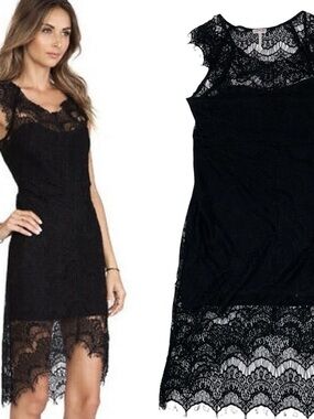 Free People Black Lace Overlay Top